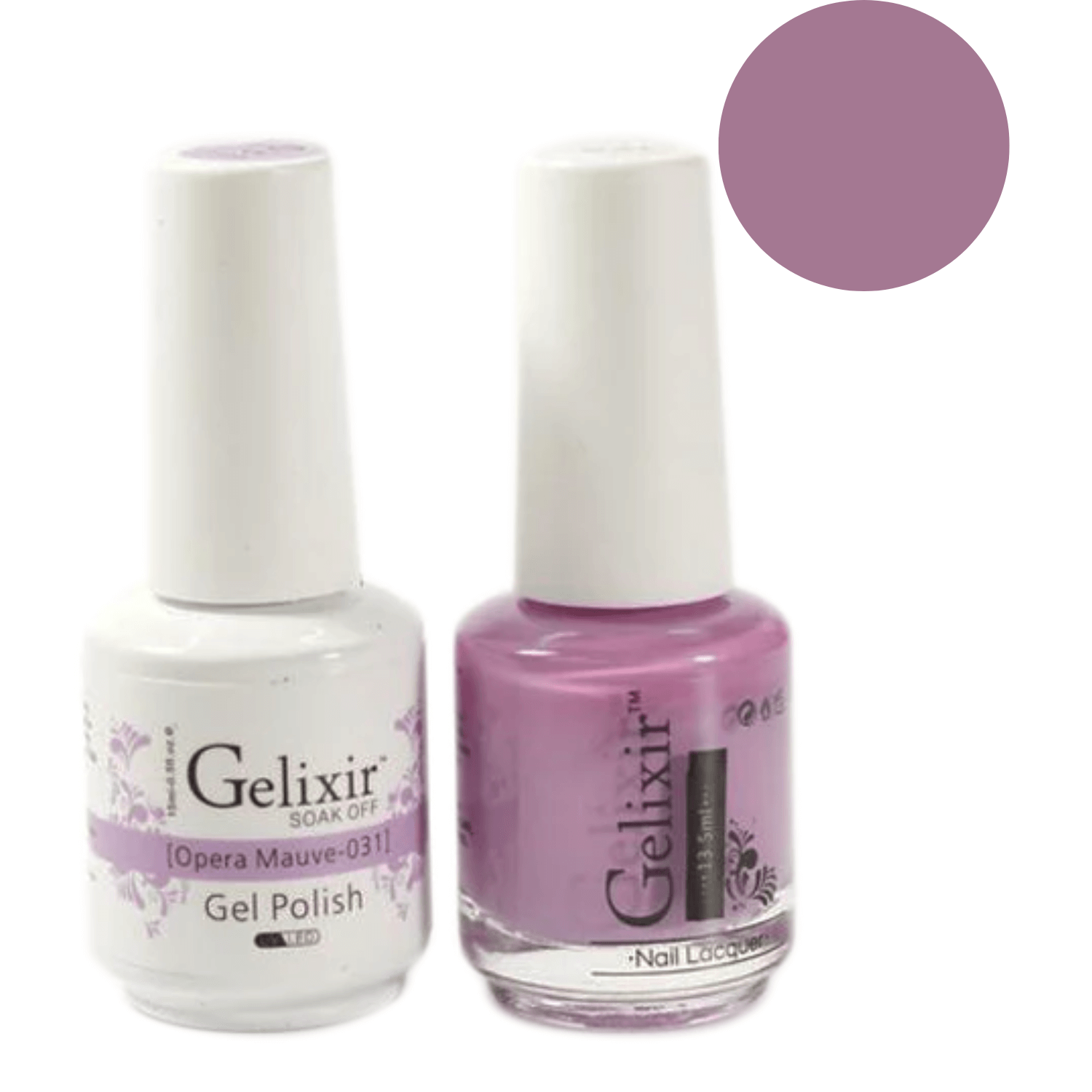 Gelixir Gel Polish & Nail Lacquer Duo - Opera Mauve 031 - Premier Nail Supply 