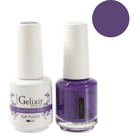 Gelixir Gel Polish & Nail Lacquer Duo - Royal Purple 030 - Premier Nail Supply 