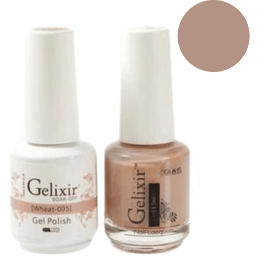 Gelixir Gel Polish & Nail Lacquer Duo - Wheat 005 - Premier Nail Supply 