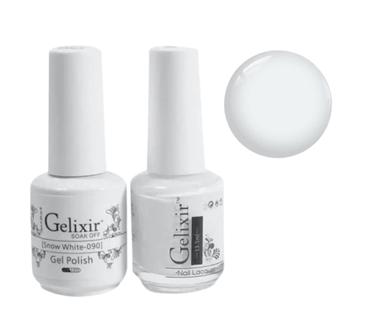 Gelixir Gel Polish & Nail Lacquer Duo - Snow White 090 - Premier Nail Supply 