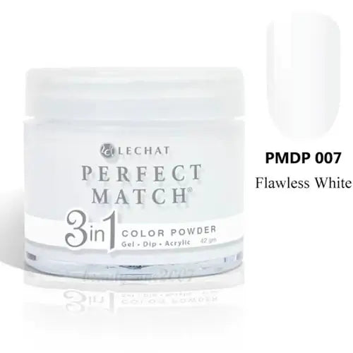 Lechat Perfect Match Dip Powder - Flawless White 1.48 oz - #PMDP007 - Premier Nail Supply 