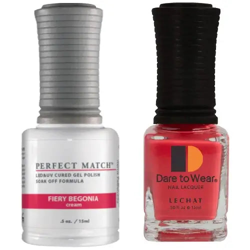 Lechat Perfect Match Gel Polish & Nail Lacquer - Fiery Begonia 0.5 oz - #PMS252 - Premier Nail Supply 