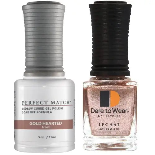 Lechat Perfect Match Gel Polish & Nail Lacquer - Gold Hearted 0.5 oz - #PMS166 - Premier Nail Supply 