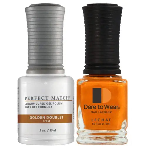 Lechat Perfect Match Gel Polish & Nail Lacquer - Golden Dublet  0.5 oz - #PMS022 - Premier Nail Supply 