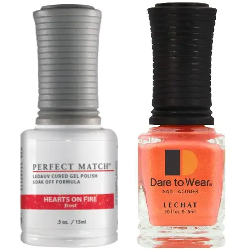 Lechat Perfect Match Gel Polish & Nail Lacquer - Hearts On Fire 0.5 oz - #PMS229 - Premier Nail Supply 