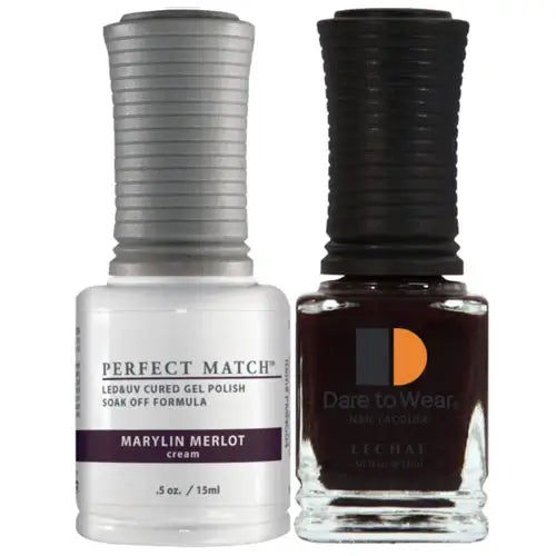 Lechat Perfect Match Gel Polish & Nail Lacquer - Marilyn Merlot 0.5 oz - #PMS004 - Premier Nail Supply 