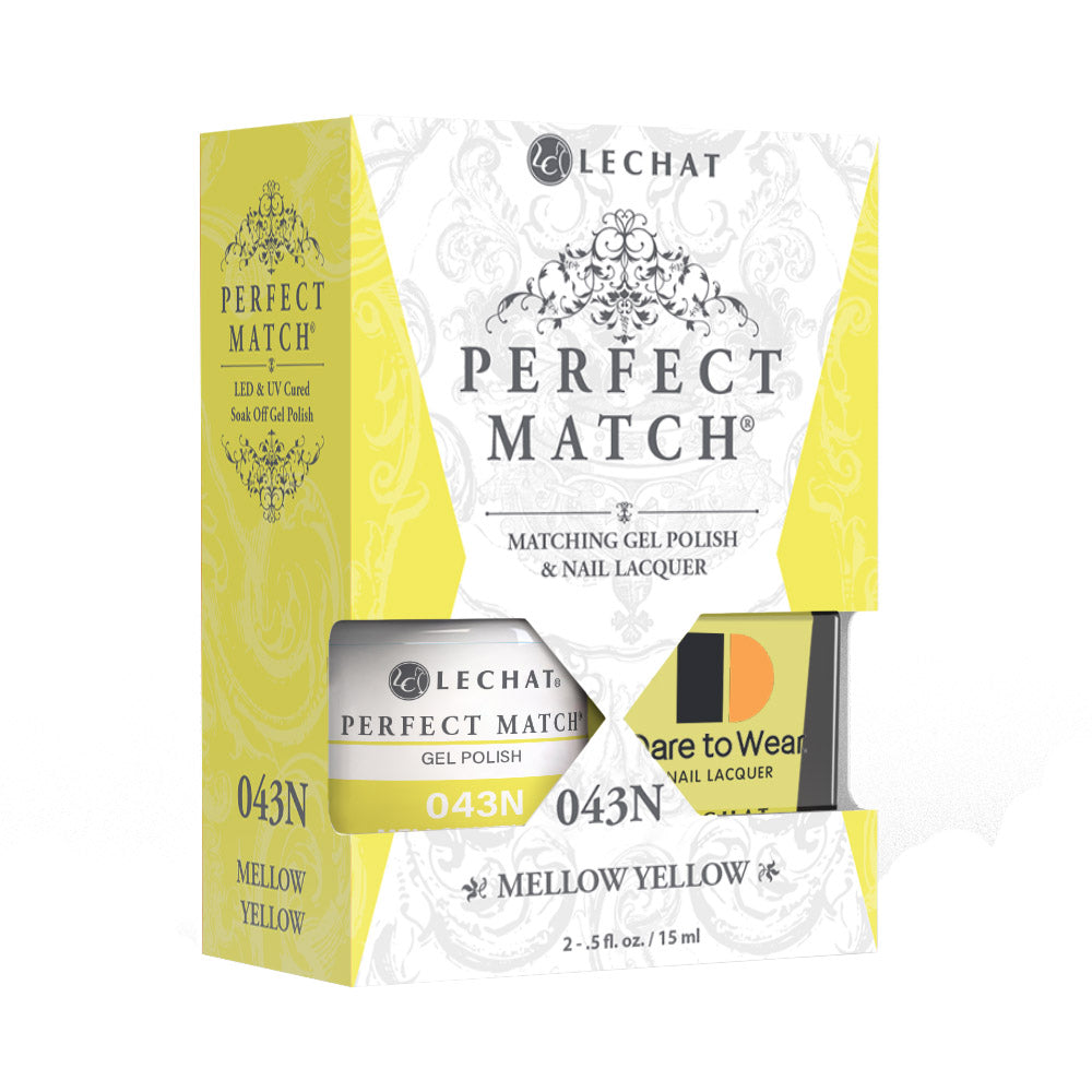 LeChat Perfect Match Gel Polish & Nail Lacquer - Mellow Yellow 0.5 oz - #PMS043N