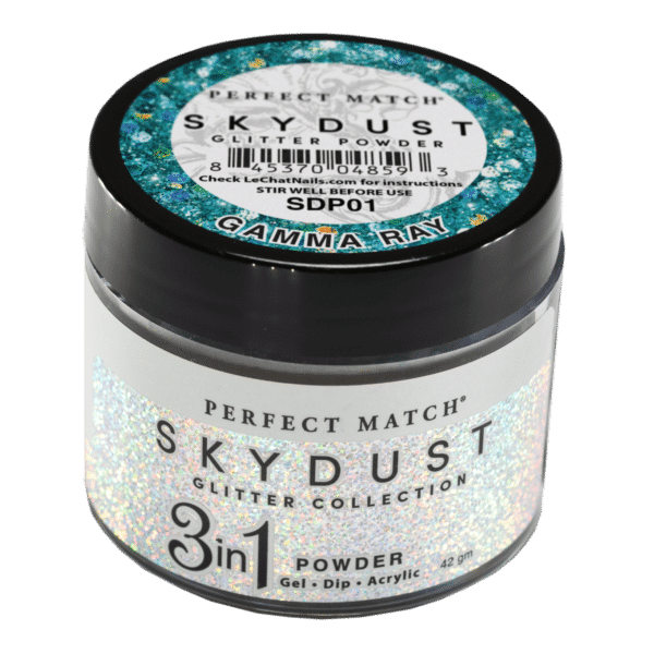 Perfect Match Glitter Powder - Gamma Ray 42 gram - #SDP01 - Premier Nail Supply 