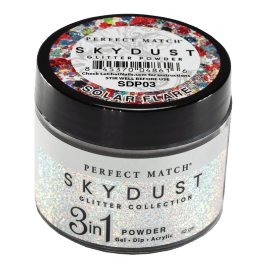Perfect Match Glitter Powder - Solar Flare 42 gram - #SDP03 - Premier Nail Supply 