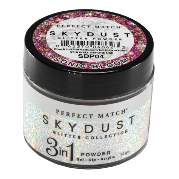 Perfect Match Glitter Powder - Sonic Bloom 42 gram - #SDP04 - Premier Nail Supply 