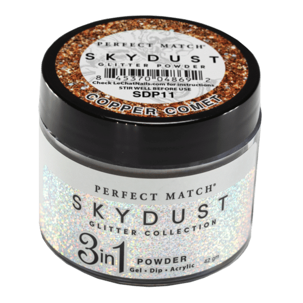 Perfect Match Glitter Powder - Copper Comet 42 gram - #SDP11 - Premier Nail Supply 