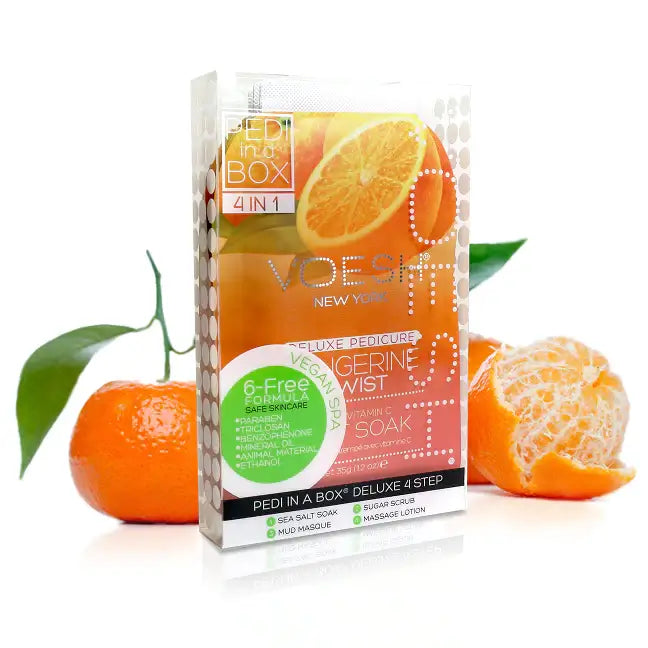 Voesh Deluxe Pedi 4 in1 Tangerine Twist Case 50 Pack - Premier Nail Supply 