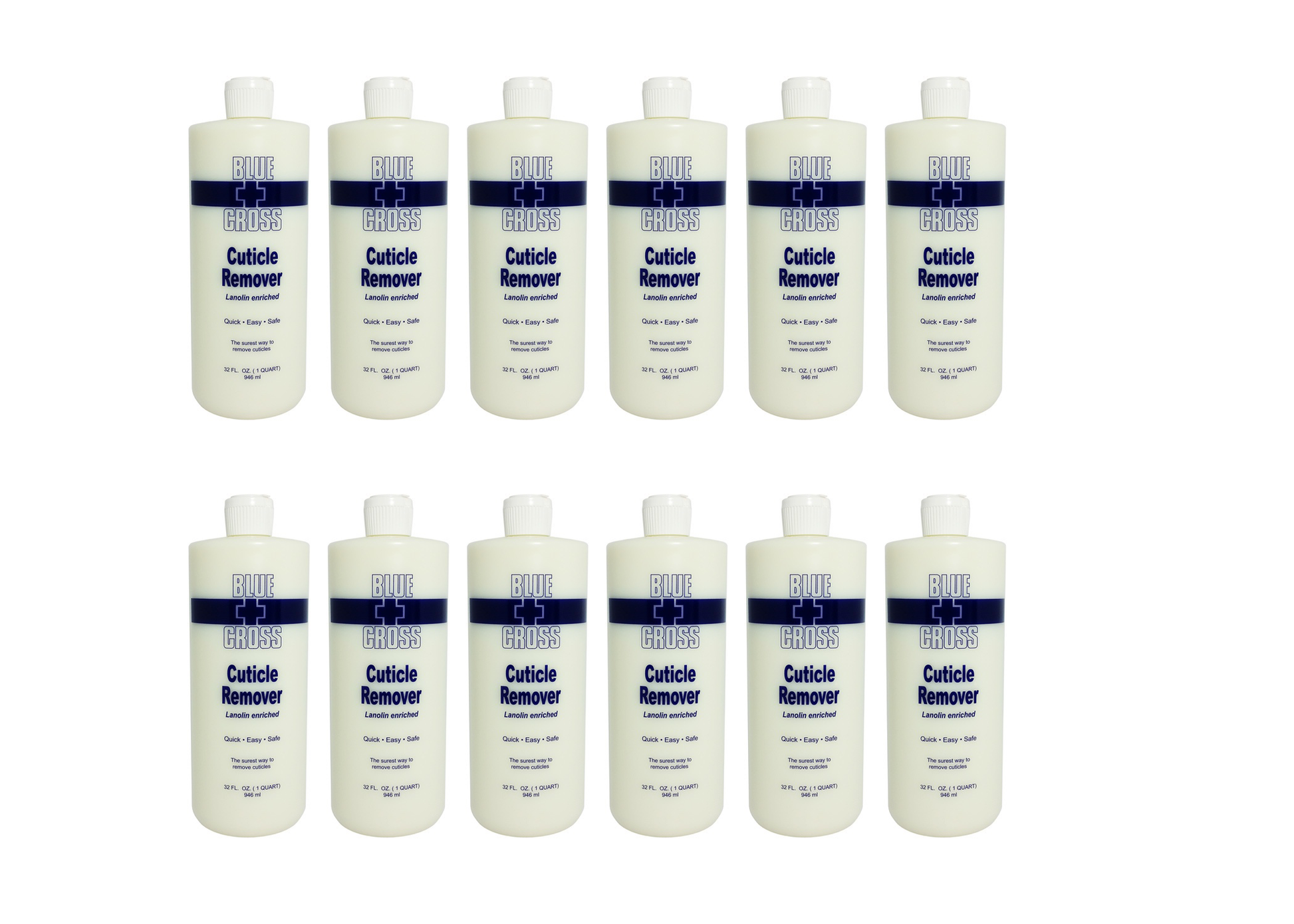 Blue Cross Cuticle Remover Lanolin Enriched 32 oz/Case 12 Bottles - Premier Nail Supply 