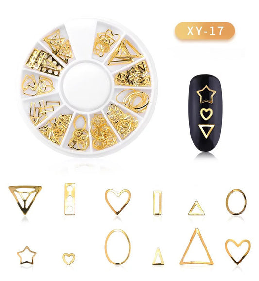 Heart Gold Charm Sequins - Premier Nail Supply 