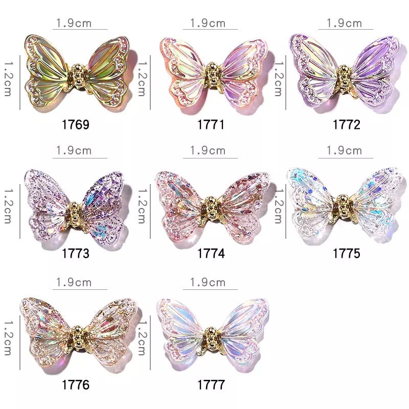 Aurora 3D Flying Butterfly Luxury Nail Art Decoration A1773 - Premier Nail Supply 