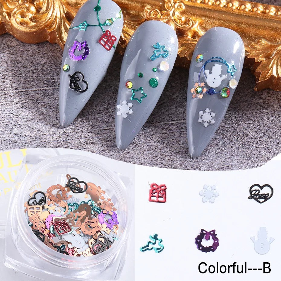 Colorful Christmas Sequins - B - Premier Nail Supply 