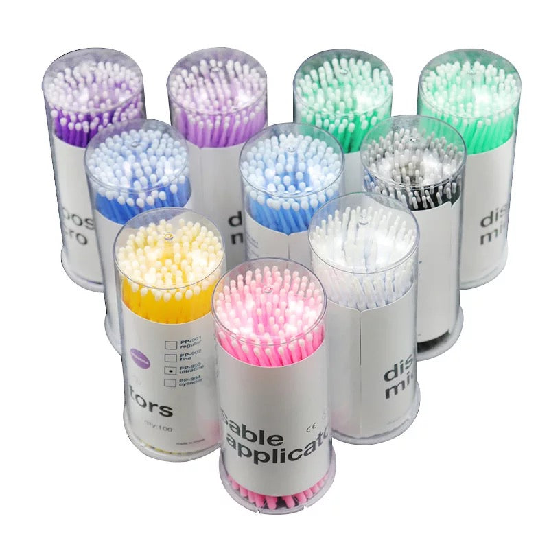 Eyelash Light Blue Micro Brush 100pcs/Box - Premier Nail Supply 