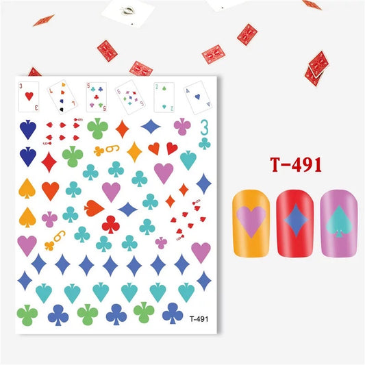 Playing Card Nail Art Sticker T491 - Premier Nail Supply 