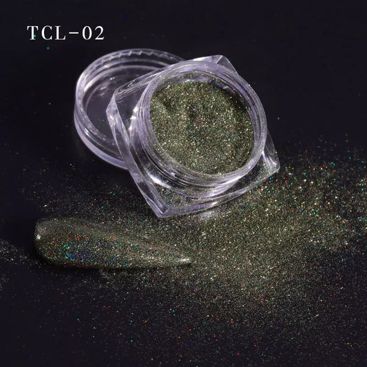 Magic Laser Emerald Chrome Powder TCL02- 08118 - Premier Nail Supply 