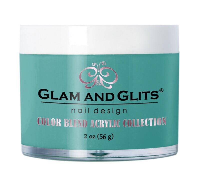 Glam & Glits Acrylic Powder Blend Color - Teal I'm Blue 2 oz - BL3112 - Premier Nail Supply 