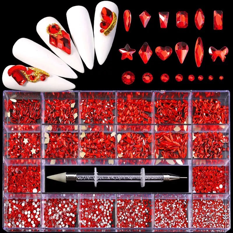 Luxury Red Rhinestone Kit RH009 - Premier Nail Supply 