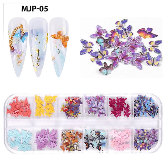 Butterfly paper 12 colors - #NA075 - Premier Nail Supply 