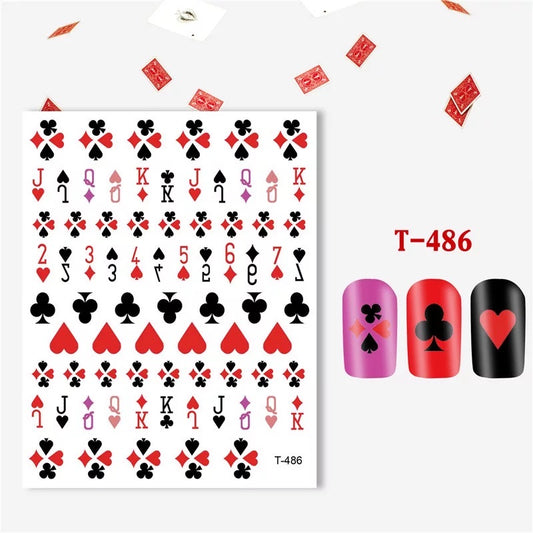 Playing Card Nail Art Sticker T486 - Premier Nail Supply 