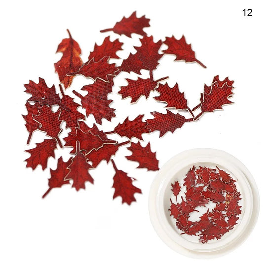 Pub wood Natural Red Leaves PWL12 - Premier Nail Supply 