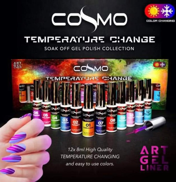 Cosmo Gel Art Nail Temperature Change Set 12 - Premier Nail Supply 