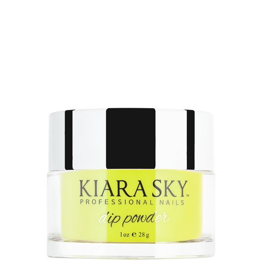 Kiara Sky Dip Glow Powder -Electric Yellow - #DG112 - Premier Nail Supply 