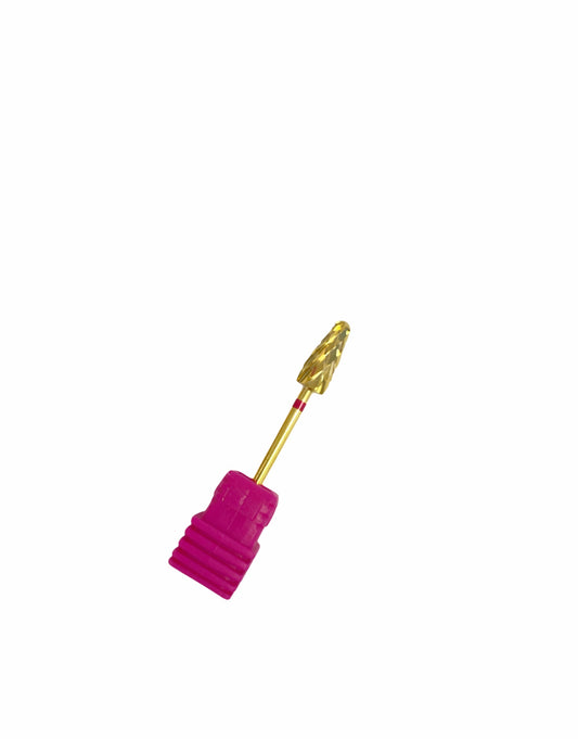 Drill Bit 3/32 Flame L - 3Xcoarse Gold - Premier Nail Supply 