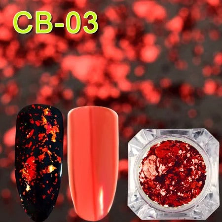Red Flakes Foil CB-03 - Premier Nail Supply 