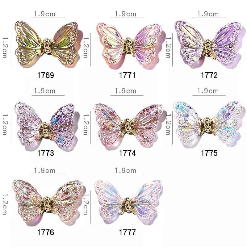 Aurora 3D Flying Butterfly Luxury Nail Art Decoration A1772 - Premier Nail Supply 