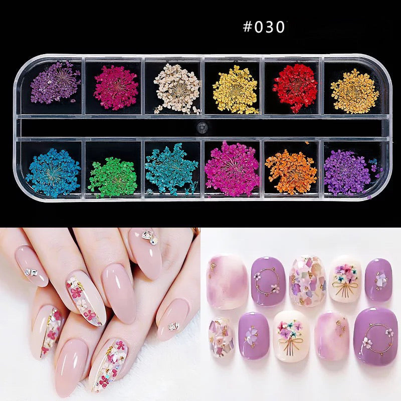 Dried Natural Flowers Mix 12 Different Color - 030 - Premier Nail Supply 