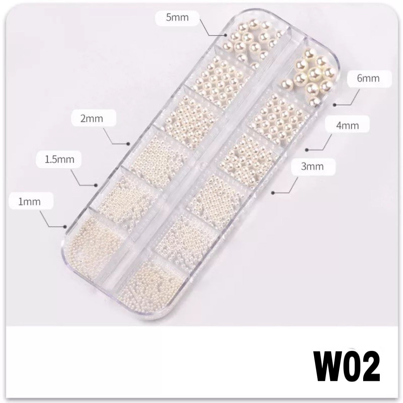 White Round Pearls 12 Grits -#09942 - Premier Nail Supply 