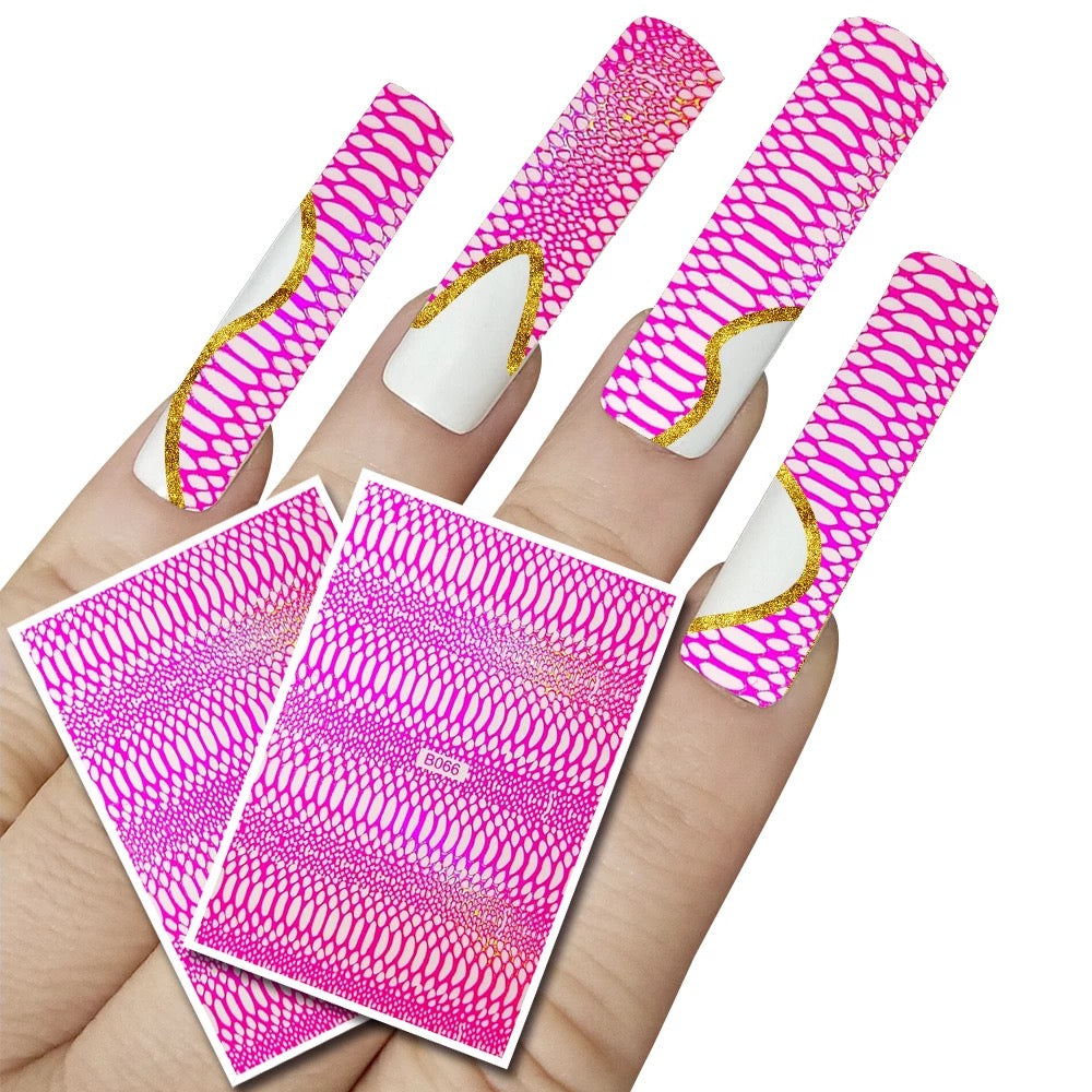 Snake Skin Laser Pink B066 - Premier Nail Supply 