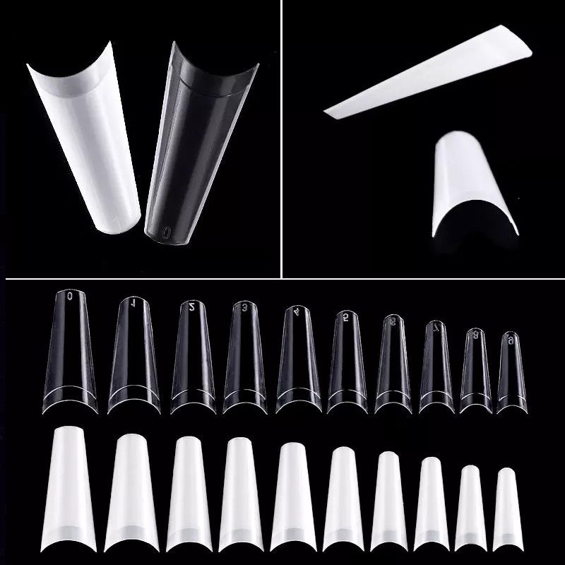 Clear Coffin Tip Refill Bag / 500pcs - Premier Nail Supply 