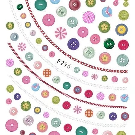 Colorful Buttons Sticker - F296 - Premier Nail Supply 