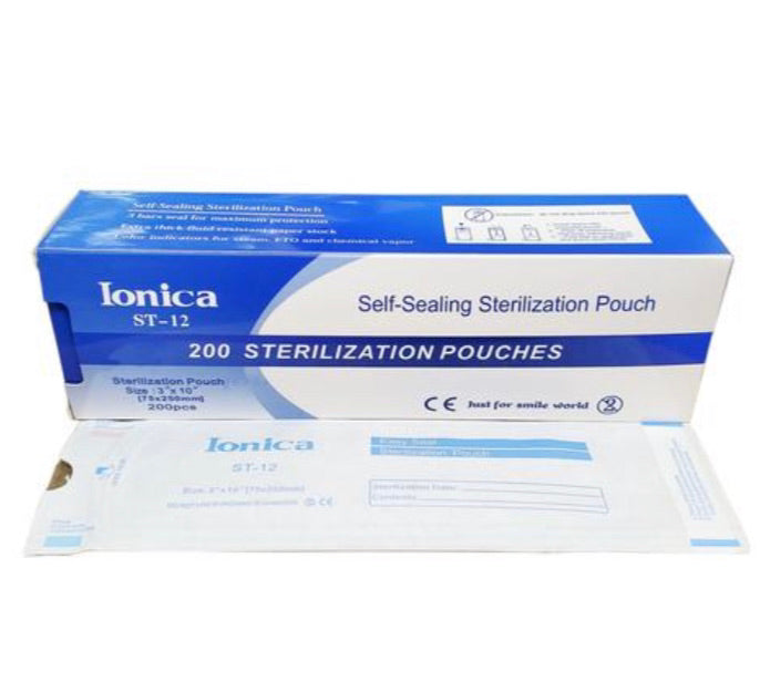 Ionica - Mini Sterilization Pouches Self Sealing “90x210”/ 10 box (200pcs/box)- #ST12 - Premier Nail Supply 