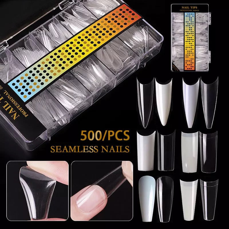 Transparent Stilettos Half Moon 500pcs - - Premier Nail Supply 