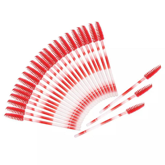 Red Mascara Brush 50pcs - Premier Nail Supply 