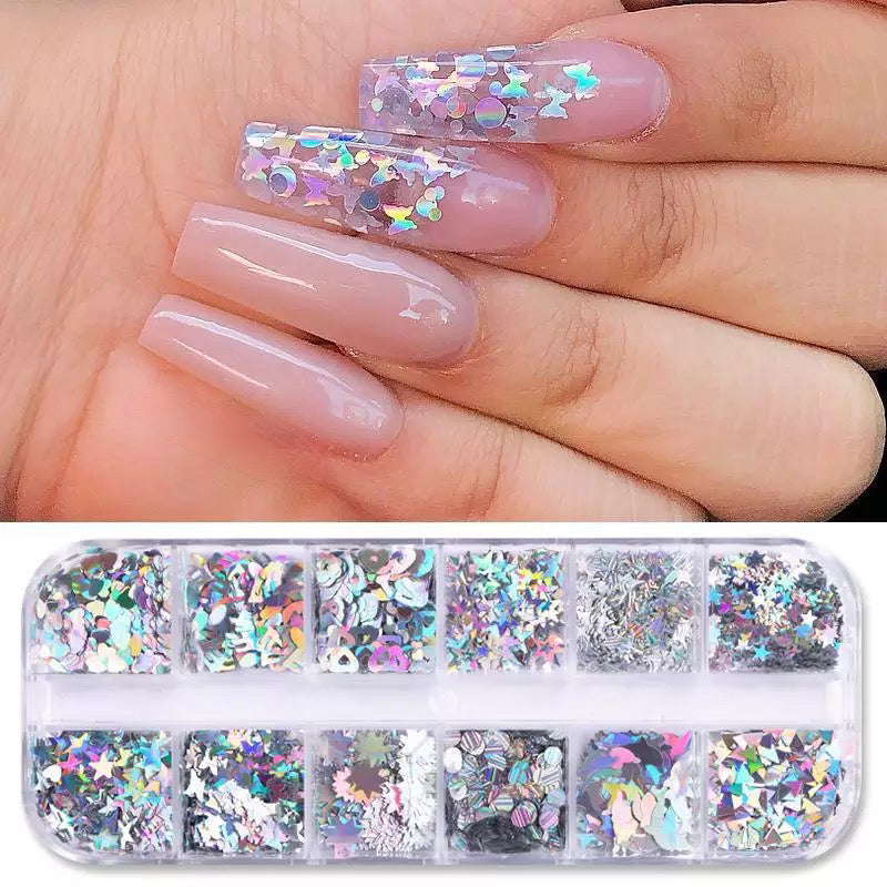 Holographic 12 Design Sequins 49744 - Premier Nail Supply 