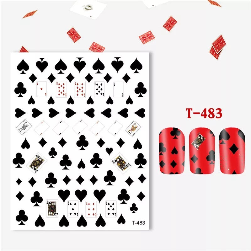 Playing Card Nail Art Sticker T483 - Premier Nail Supply 
