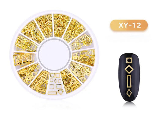 Square Gold Charm Sequins XY12 - Premier Nail Supply 