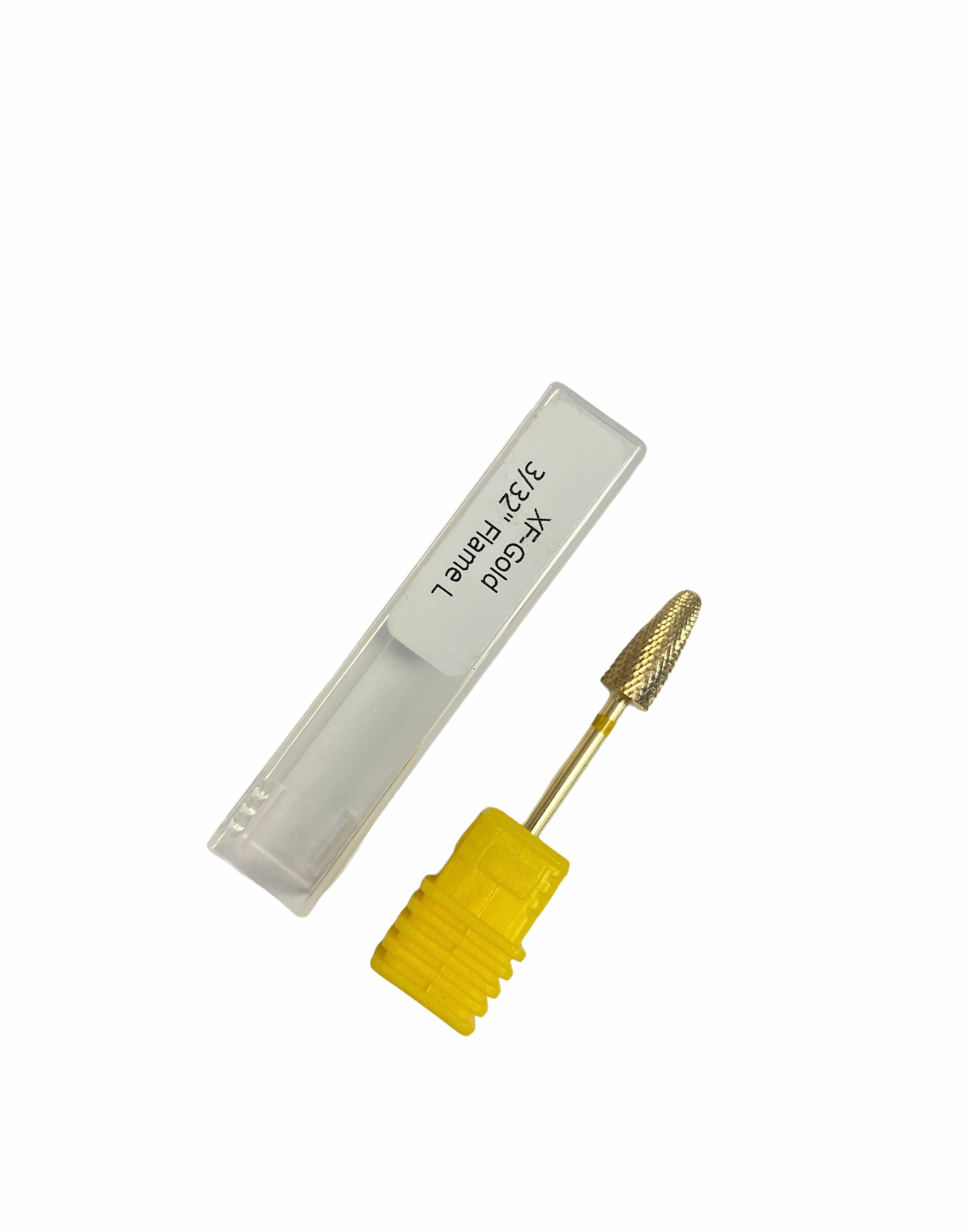 Drill Bit 3/32 Flame L - XFine Gold - Premier Nail Supply 