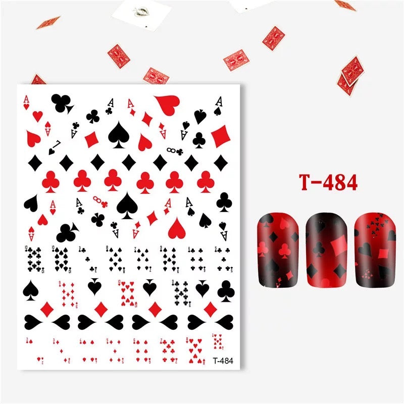 Playing Card Nail Art Sticker T484 - Premier Nail Supply 