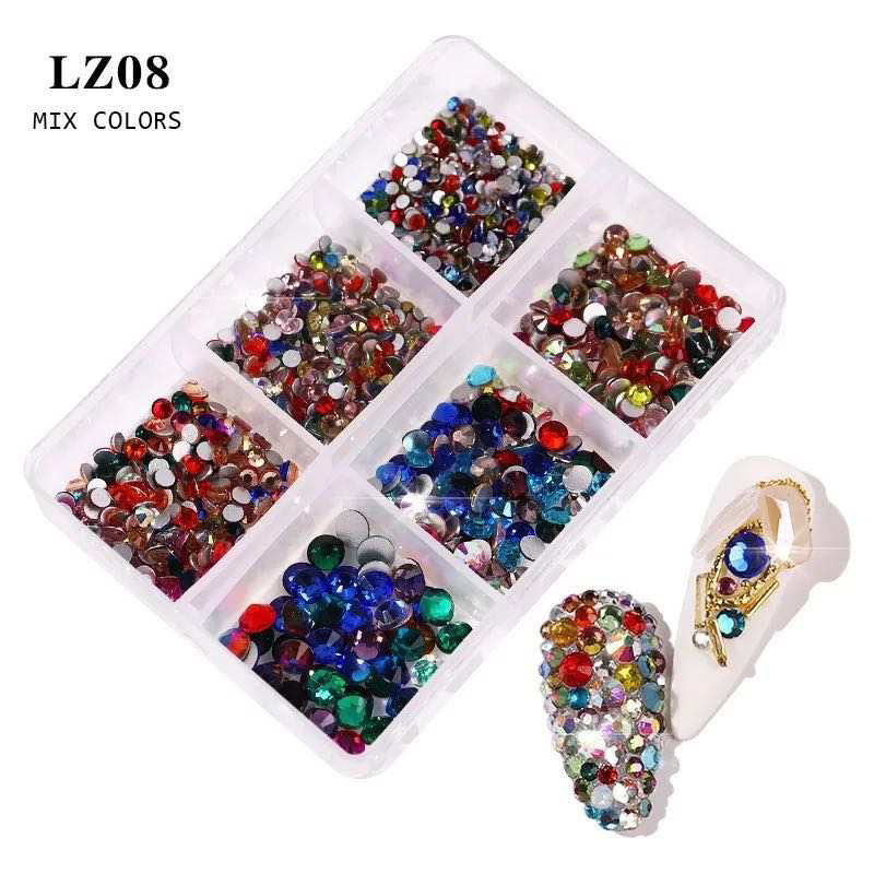 AB Mix Colors  Rhinestone  Nail Art Decoration LZ08 - Premier Nail Supply 