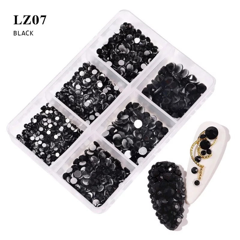 Crystal Black Rhinestone Mix Size Nail Art Decoration LZ07 - Premier Nail Supply 