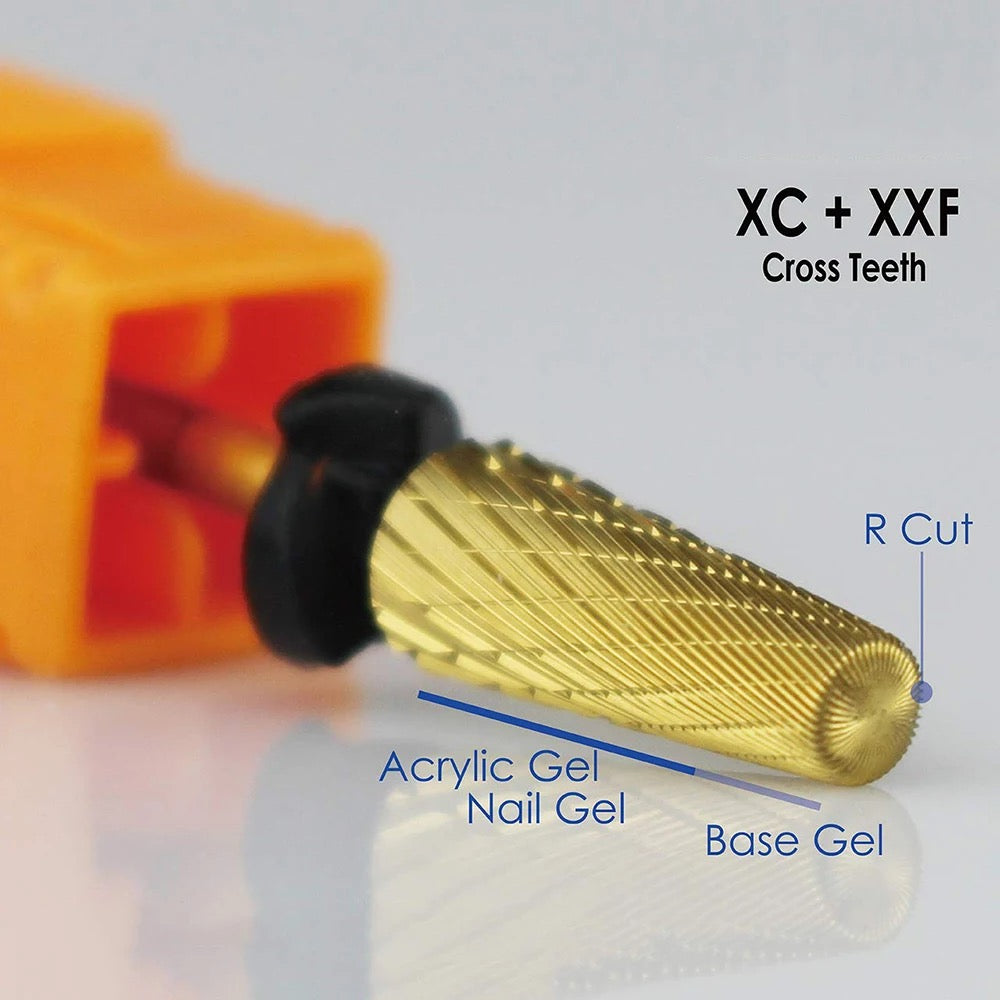 Umbrella Dill Bit 5 in 1 XC + XXF -Gold 3/32 - Premier Nail Supply 