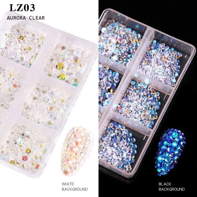 Aurora Clear Rhinestone Mix Size Nail Art Decoration LZ03 - Premier Nail Supply 